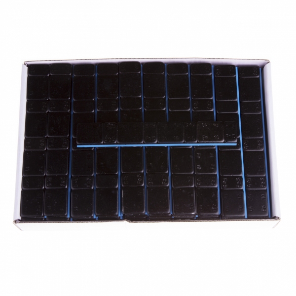 Ciężarek klejony (5+10)x4 (FE) 60g czarny płaski (100 szt)
